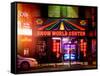 Instants of NY Series - Urban Scene by Night - Vintage Store in Times Square - Manhattan-Philippe Hugonnard-Framed Stretched Canvas