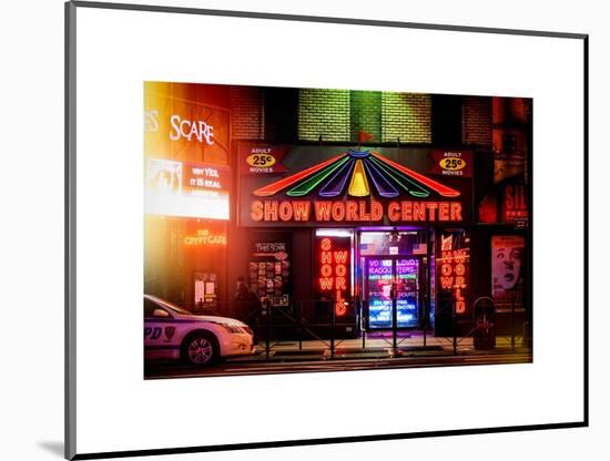 Instants of NY Series - Urban Scene by Night - Vintage Store in Times Square - Manhattan-Philippe Hugonnard-Mounted Art Print