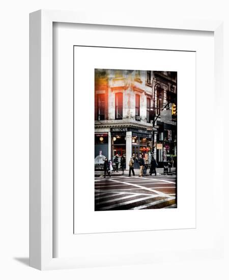 Instants of NY Series - Urban Scene in Broadway - NYC Crosswalk - Manhattan - New York-Philippe Hugonnard-Framed Art Print