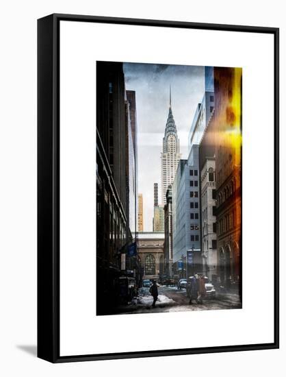 Instants of NY Series - Urban Scene in Winter at Grand Central Terminal in New York City-Philippe Hugonnard-Framed Stretched Canvas