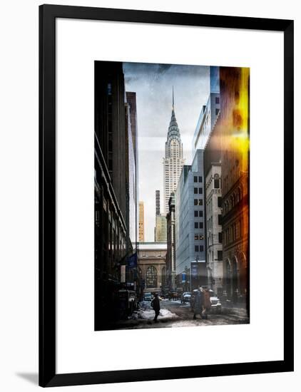 Instants of NY Series - Urban Scene in Winter at Grand Central Terminal in New York City-Philippe Hugonnard-Framed Art Print