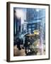 Instants of NY Series - Urban Scene with Hotdog Vendors at Columbus Circle-Philippe Hugonnard-Framed Photographic Print