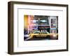 Instants of NY Series - Urban Scene with Yellow Taxis Manhattan Winter-Philippe Hugonnard-Framed Art Print