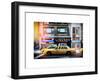 Instants of NY Series - Urban Scene with Yellow Taxis Manhattan Winter-Philippe Hugonnard-Framed Art Print