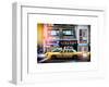 Instants of NY Series - Urban Scene with Yellow Taxis Manhattan Winter-Philippe Hugonnard-Framed Art Print