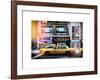 Instants of NY Series - Urban Scene with Yellow Taxis Manhattan Winter-Philippe Hugonnard-Framed Art Print