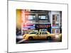 Instants of NY Series - Urban Scene with Yellow Taxis Manhattan Winter-Philippe Hugonnard-Mounted Art Print