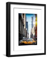 Instants of NY Series - Urban Scene with Yellow Taxis-Philippe Hugonnard-Framed Art Print