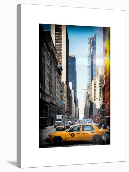 Instants of NY Series - Urban Scene with Yellow Taxis-Philippe Hugonnard-Stretched Canvas