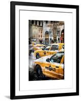 Instants of NY Series - Urban Scene with Yellow Taxis-Philippe Hugonnard-Framed Art Print