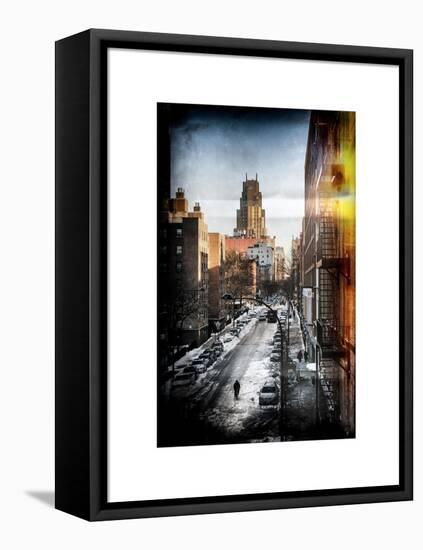 Instants of NY Series - Urban Snowy Winter Landscape-Philippe Hugonnard-Framed Stretched Canvas