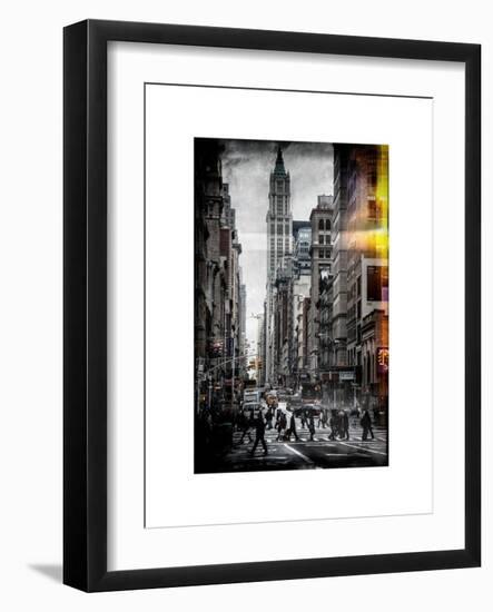 Instants of NY Series - Urban Street Scene in Broadway - Canal Street - Manhattan - New York-Philippe Hugonnard-Framed Art Print