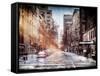 Instants of NY Series - Urban Street Scene in Winter-Philippe Hugonnard-Framed Stretched Canvas