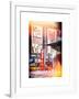 Instants of NY Series - Urban Street Scene with a Yellow Taxi in Winter-Philippe Hugonnard-Framed Art Print