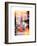 Instants of NY Series - Urban Street Scene with a Yellow Taxi in Winter-Philippe Hugonnard-Framed Art Print