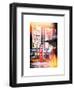 Instants of NY Series - Urban Street Scene with a Yellow Taxi in Winter-Philippe Hugonnard-Framed Art Print