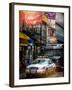 Instants of NY Series - Urban Street Scene with NYC Sheriff Car in Fulton Street-Philippe Hugonnard-Framed Photographic Print