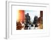 Instants of NY Series - Urban Street Scene with NYC Yellow Taxis and the One World Trade Center-Philippe Hugonnard-Framed Photographic Print