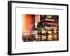 Instants of NY Series - Urban Street Scene with NYC Yellow Taxis - Cabs in Winter-Philippe Hugonnard-Framed Art Print