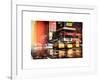 Instants of NY Series - Urban Street Scene with NYC Yellow Taxis - Cabs in Winter-Philippe Hugonnard-Framed Art Print