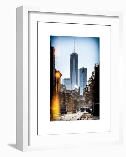 Instants of NY Series - Urban Street Scene with the One World Trade Center (1WTC) in Winter-Philippe Hugonnard-Framed Art Print