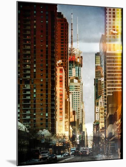 Instants of NY Series - Urban Street View at Nighfall-Philippe Hugonnard-Mounted Photographic Print