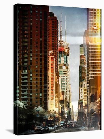 Instants of NY Series - Urban Street View at Nighfall-Philippe Hugonnard-Stretched Canvas