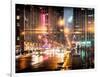 Instants of NY Series - Urban Street View on Avenue of the Americas by Night-Philippe Hugonnard-Framed Photographic Print