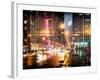 Instants of NY Series - Urban Street View on Avenue of the Americas by Night-Philippe Hugonnard-Framed Photographic Print