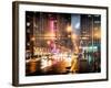 Instants of NY Series - Urban Street View on Avenue of the Americas by Night-Philippe Hugonnard-Framed Photographic Print