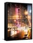 Instants of NY Series - Urban Street View on Avenue of the Americas by Night-Philippe Hugonnard-Framed Stretched Canvas