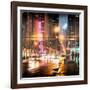 Instants of NY Series - Urban Street View on Avenue of the Americas by Night-Philippe Hugonnard-Framed Photographic Print