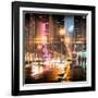 Instants of NY Series - Urban Street View on Avenue of the Americas by Night-Philippe Hugonnard-Framed Photographic Print