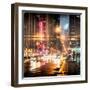 Instants of NY Series - Urban Street View on Avenue of the Americas by Night-Philippe Hugonnard-Framed Photographic Print