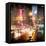 Instants of NY Series - Urban Street View on Avenue of the Americas by Night-Philippe Hugonnard-Framed Stretched Canvas