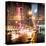 Instants of NY Series - Urban Street View on Avenue of the Americas by Night-Philippe Hugonnard-Stretched Canvas