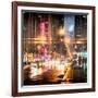 Instants of NY Series - Urban Street View on Avenue of the Americas by Night-Philippe Hugonnard-Framed Photographic Print