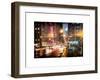 Instants of NY Series - Urban Street View on Avenue of the Americas by Night-Philippe Hugonnard-Framed Art Print