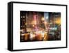 Instants of NY Series - Urban Street View on Avenue of the Americas by Night-Philippe Hugonnard-Framed Stretched Canvas