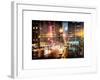 Instants of NY Series - Urban Street View on Avenue of the Americas by Night-Philippe Hugonnard-Framed Art Print