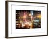 Instants of NY Series - Urban Street View on Avenue of the Americas by Night-Philippe Hugonnard-Framed Art Print