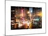 Instants of NY Series - Urban Street View on Avenue of the Americas by Night-Philippe Hugonnard-Mounted Art Print