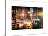 Instants of NY Series - Urban Street View on Avenue of the Americas by Night-Philippe Hugonnard-Stretched Canvas