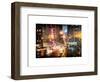 Instants of NY Series - Urban Street View on Avenue of the Americas by Night-Philippe Hugonnard-Framed Art Print