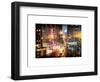 Instants of NY Series - Urban Street View on Avenue of the Americas by Night-Philippe Hugonnard-Framed Art Print