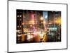 Instants of NY Series - Urban Street View on Avenue of the Americas by Night-Philippe Hugonnard-Mounted Art Print