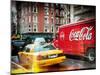 Instants of NY Series - Urban View with Yellow Taxi on Manhattan-Philippe Hugonnard-Mounted Photographic Print