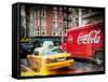 Instants of NY Series - Urban View with Yellow Taxi on Manhattan-Philippe Hugonnard-Framed Stretched Canvas