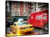 Instants of NY Series - Urban View with Yellow Taxi on Manhattan-Philippe Hugonnard-Stretched Canvas