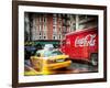 Instants of NY Series - Urban View with Yellow Taxi on Manhattan-Philippe Hugonnard-Framed Photographic Print